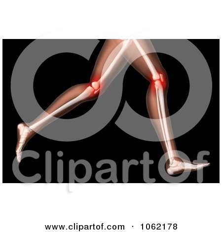 Clipart 3d Female Xray Body Running With Joint Pain - Royalty Free CGI Illustration by KJ Pargeter