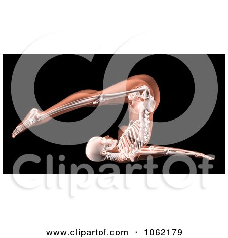 Clipart 3d Female Xray Body In A Yoga Position - Royalty Free CGI Illustration by KJ Pargeter