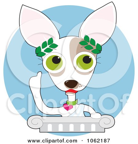 Clipart Chihuahua Philosopher Giving A Speech - Royalty Free Vector Dog Illustration by Maria Bell