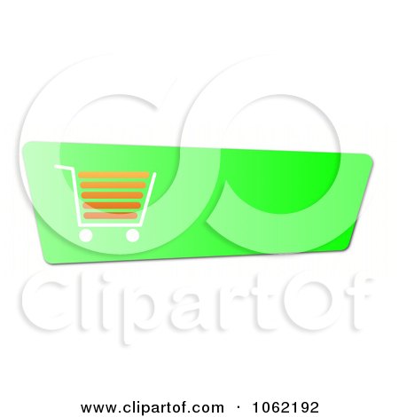 Clipart Green Shopping Cart Button - Royalty Free Illustration by oboy