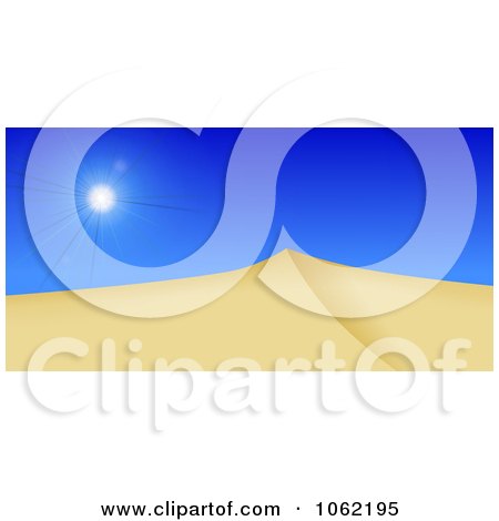 Clipart Bright Sun Over A Desert Landscape - Royalty Free Illustration by oboy