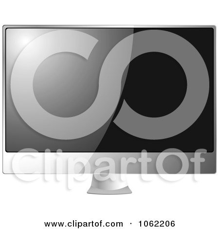 Clipart 3d Silver Computer Monitor Or Lcd Television - Royalty Free Vector Illustration by michaeltravers
