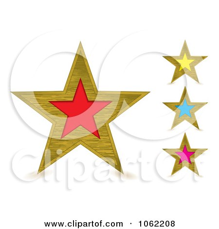 Clipart Brushed Metal Stars Digital Collage - Royalty Free Vector Illustration by michaeltravers