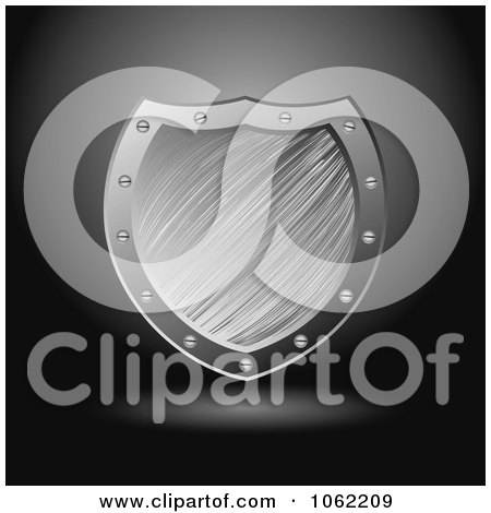 Clipart 3d Brushed Metal Shield - Royalty Free Vector Illustration by michaeltravers