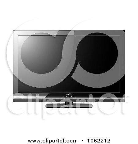 Clipart 3d Black Lcd Television - Royalty Free Vector Illustration by michaeltravers