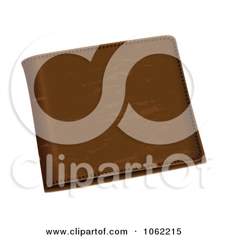 Clipart 3d Leather Wallet - Royalty Free Vector Illustration by michaeltravers