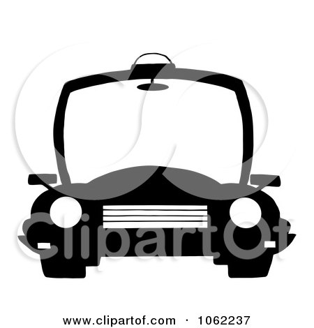 Clipart Black And White Police Patrol Car - Royalty Free Vector Illustration by Hit Toon