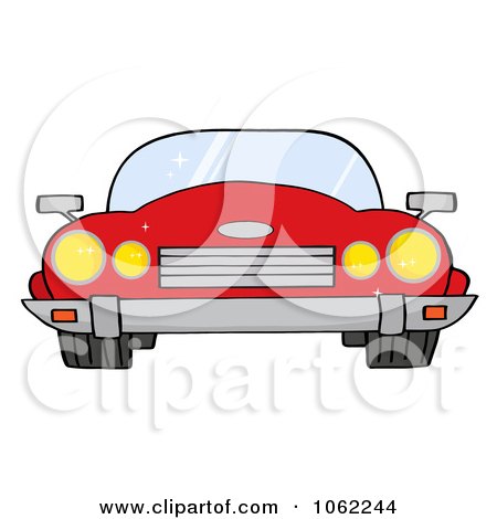 Clipart Red Convertible Car - Royalty Free Vector Automotive Illustration by Hit Toon