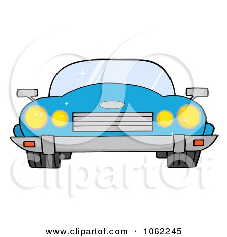 Clipart Blue Convertible Car - Royalty Free Vector Automotive Illustration by Hit Toon