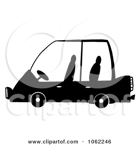Clipart Black And White Mini Van - Royalty Free Vector Automotive Illustration by Hit Toon