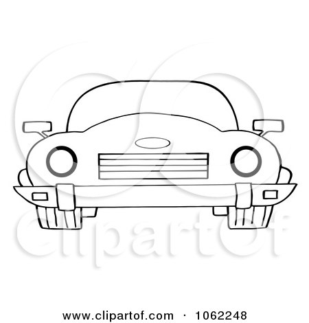 Clipart Outlined Convertible Car - Royalty Free Vector Automotive Illustration by Hit Toon