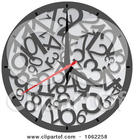 Clipart Crazy Wall Clock - Royalty Free Vector Illustration by Vector Tradition SM