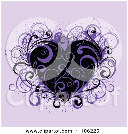 Clipart Purple Floral Heart - Royalty Free Vector Illustration by Vector Tradition SM