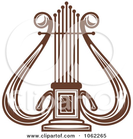 Clipart Brown Lyre - Royalty Free Vector Illustration by Vector Tradition SM