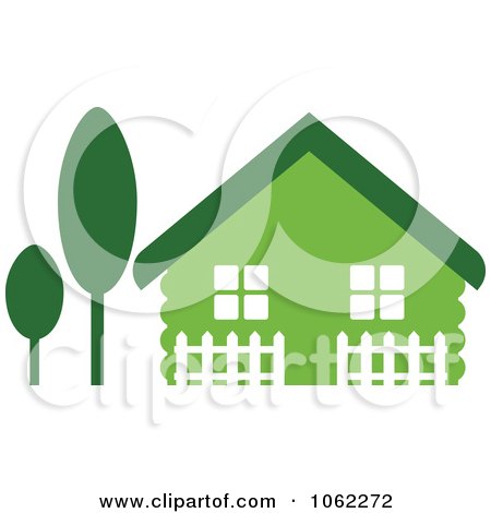 Clipart Green House - Royalty Free Vector Illustration by Vector Tradition SM