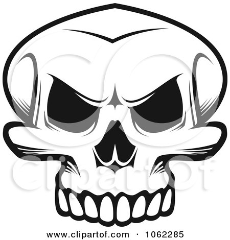 Clipart Black And White Skull Logo 2 - Royalty Free Vector Illustration by Vector Tradition SM