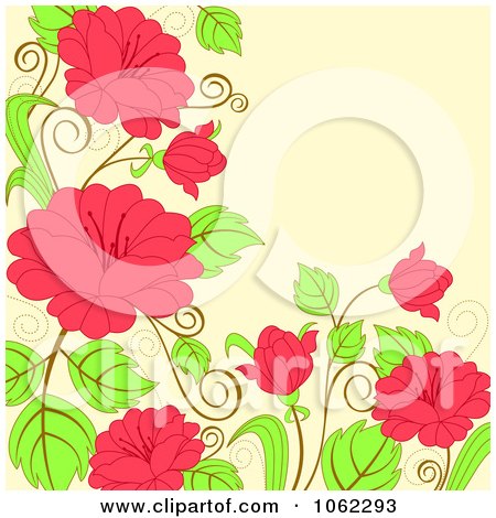 Clipart Pink Floral Background 10 - Royalty Free Vector Illustration by Vector Tradition SM
