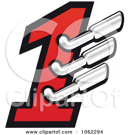 Clipart Racing Number One With Mufflers 2 - Royalty Free Vector Illustration by Vector Tradition SM