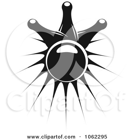 Clipart Bowling Ball And Pins In Black And White 7 - Royalty Free Vector Illustration by Vector Tradition SM