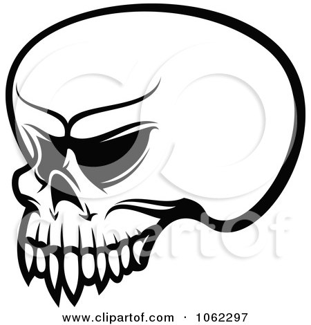 Clipart Black And White Skull Logo 1 - Royalty Free Vector Illustration by Vector Tradition SM