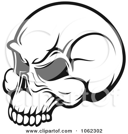 Clipart Black And White Skull Logo 3 - Royalty Free Vector Illustration by Vector Tradition SM