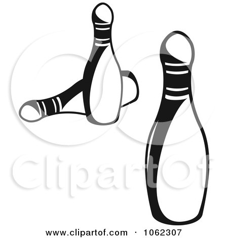 Clipart Bowling Pins In Black And White 1 - Royalty Free Vector Illustration by Vector Tradition SM