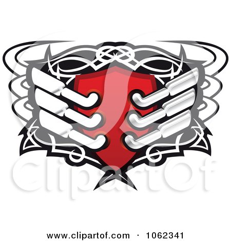 Clipart Racing Shield With Exhaust Mufflers - Royalty Free Vector Illustration by Vector Tradition SM