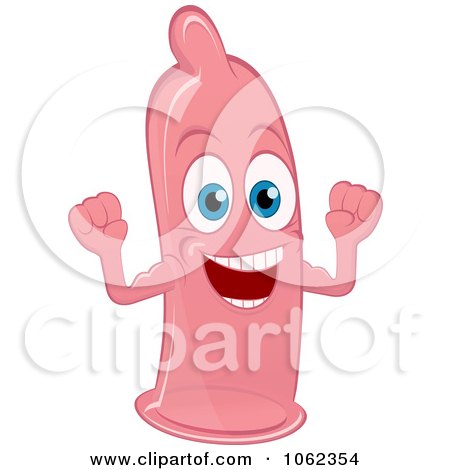 Clipart Happy Pink Condom - Royalty Free Vector Illustration by Vector Tradition SM