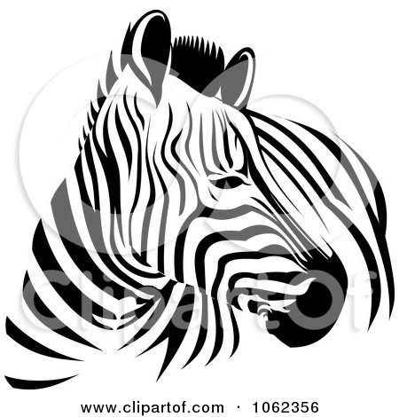Clipart Zebra In Black And White - Royalty Free Vector Illustration by Vector Tradition SM
