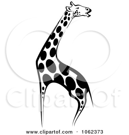 Clipart Giraffe In Black And White - Royalty Free Vector Illustration by Vector Tradition SM