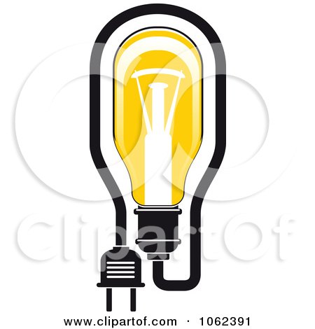 Clipart Yellow Light Bulb Logo 3 - Royalty Free Vector Illustration by Vector Tradition SM