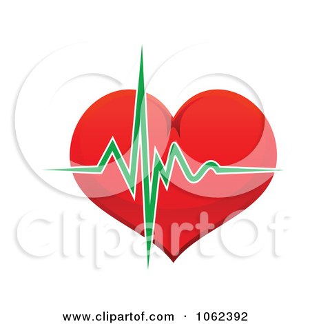Clipart Green Beat Over A Heart - Royalty Free Vector Illustration by Vector Tradition SM