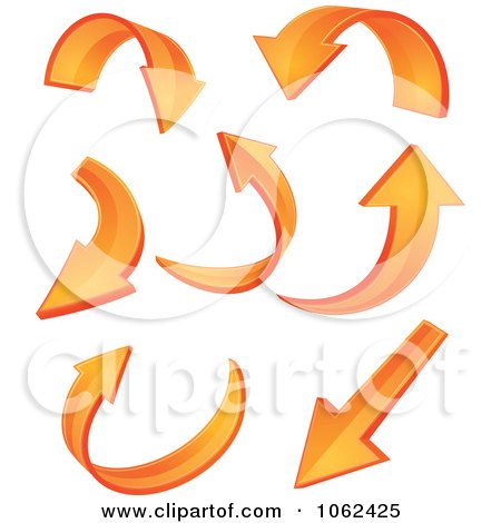 Clipart 3d Orange Arrows - Royalty Free Vector Illustration by Vector Tradition SM