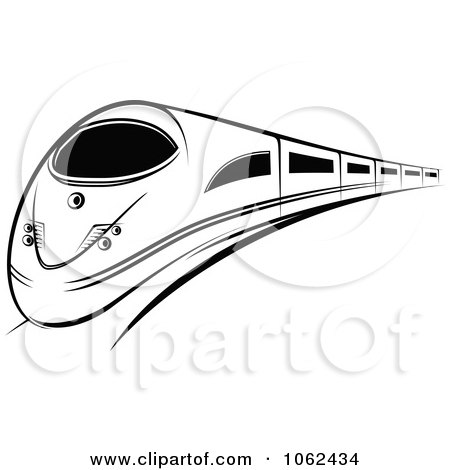 Clipart Subway Train In Black And White 5 - Royalty Free Vector Illustration by Vector Tradition SM