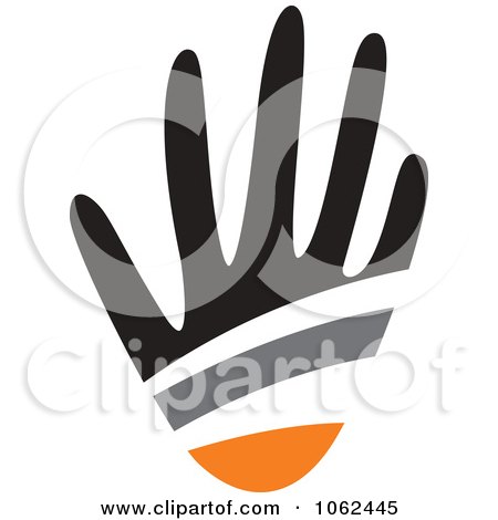 Clipart Black, Gray And Orange Hand Logo 2 - Royalty Free Vector Illustration by Vector Tradition SM