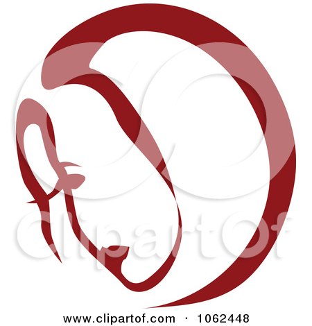 Clipart Red Woman's Face Logo - Royalty Free Vector Illustration by Vector Tradition SM