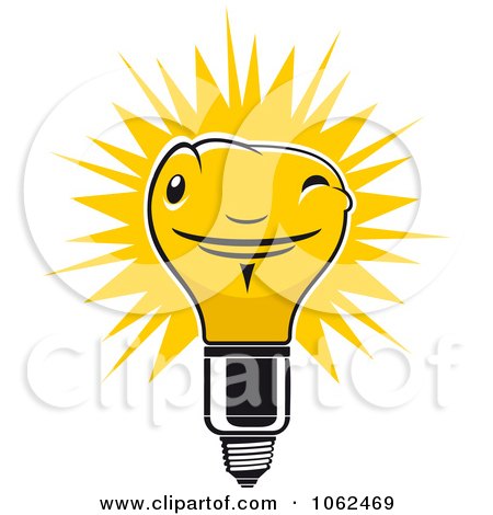 Clipart Yellow Light Bulb Logo 2 - Royalty Free Vector Illustration by Vector Tradition SM