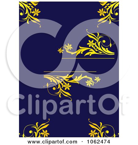 Clipart Blue And Yellow Floral Background - Royalty Free Vector Clip Art Illustration by Vector Tradition SM