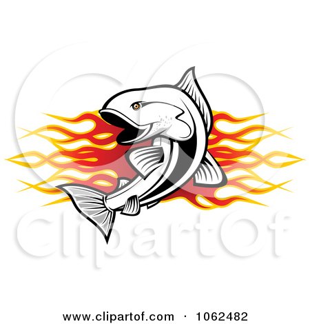 Clipart Fish And Flames Banner 1 - Royalty Free Vector Illustration by Vector Tradition SM
