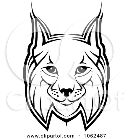 Clipart Bobcat In Black And White 1 - Royalty Free Vector Illustration by Vector Tradition SM