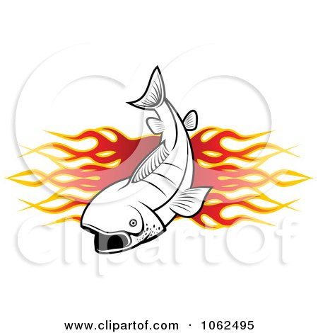 Clipart Fish And Flames Banner 2 - Royalty Free Vector Illustration by Vector Tradition SM