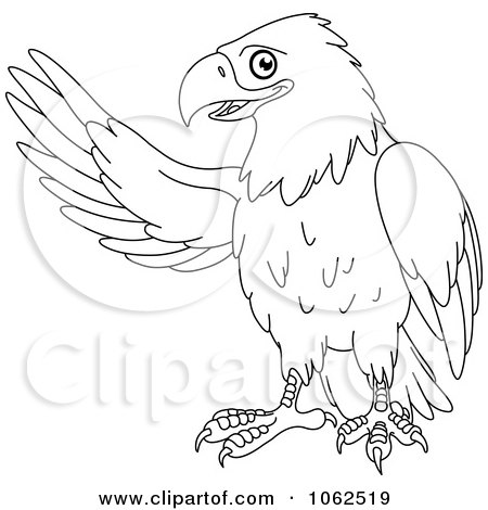Clipart Presenting Eagle Outline - Royalty Free Vector Illustration by yayayoyo