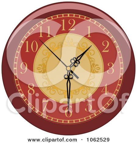 Clipart Red Wall Clock - Royalty Free Vector Illustration by Vector Tradition SM