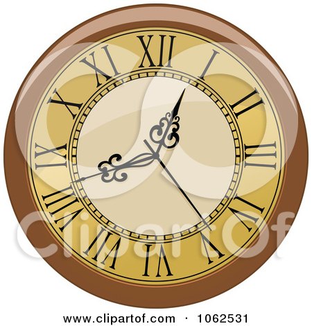 Clipart Brown Wall Clock - Royalty Free Vector Illustration by Vector Tradition SM