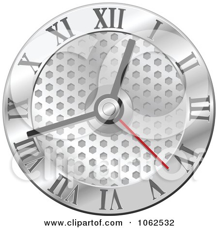 Clipart Silver Wall Clock 3 - Royalty Free Vector Illustration by Vector Tradition SM