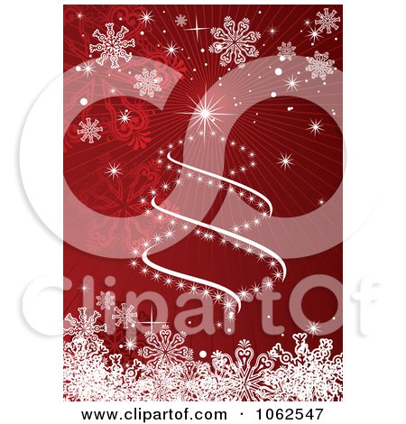 Clipart Red Christmas Tree Background 1 - Royalty Free Vector Illustration by Vector Tradition SM
