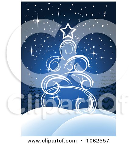 Clipart Blue Christmas Tree Background 1 - Royalty Free Vector Illustration by Vector Tradition SM