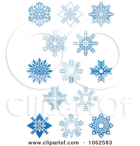 Clipart Blue Snowflakes Digital Collage 1 - Royalty Free Vector Illustration by Vector Tradition SM
