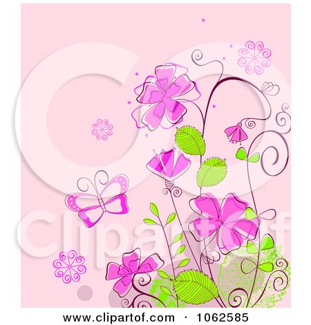 Clipart Pink Floral Background 14 - Royalty Free Vector Illustration by Vector Tradition SM