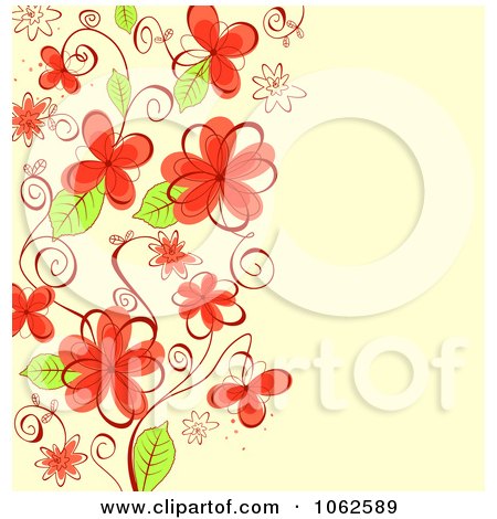 Clipart Beige Floral Background - Royalty Free Vector Clip Art Illustration by Vector Tradition SM